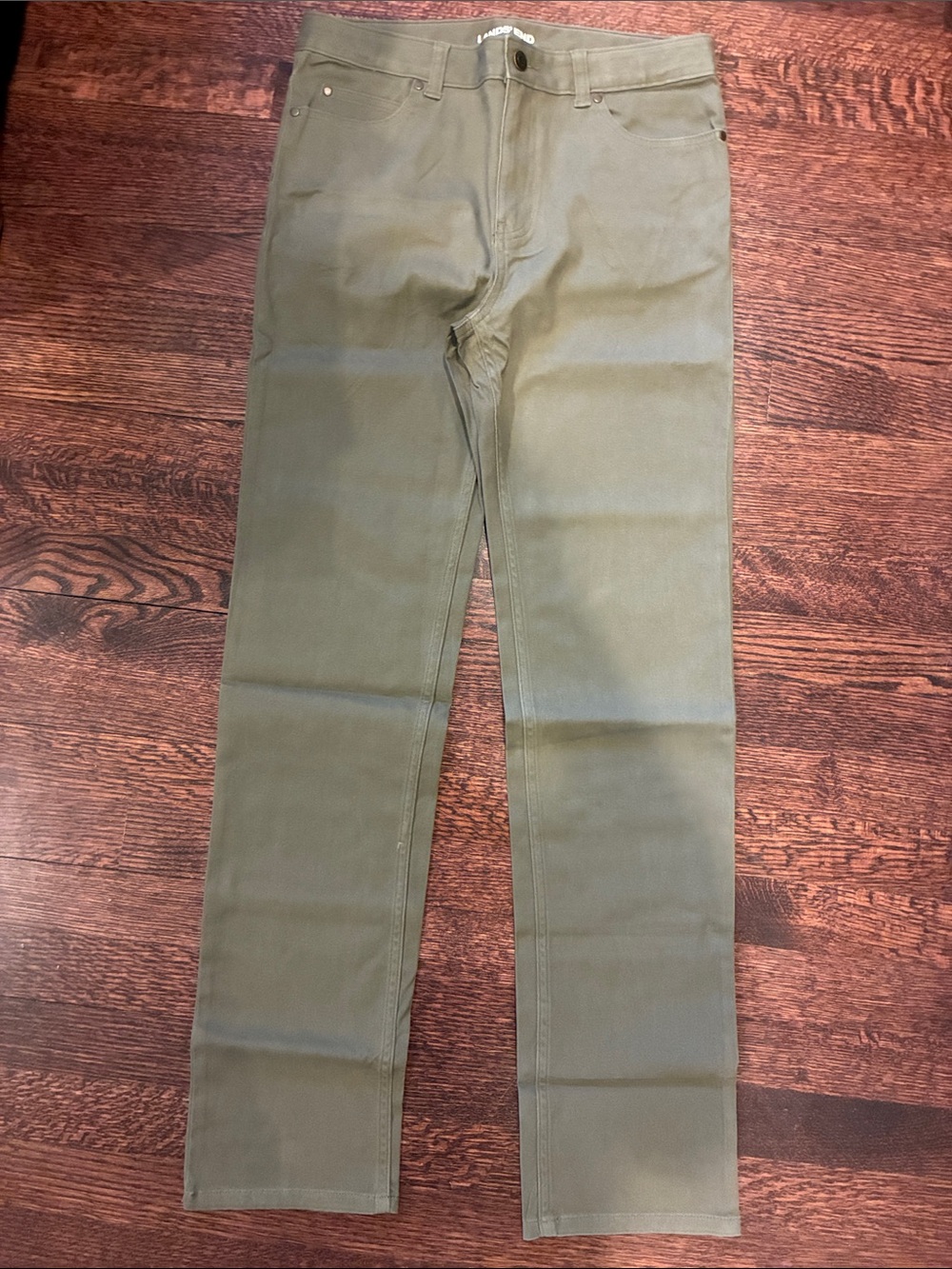 Lands' End stretch 5 pocket Olive chinos